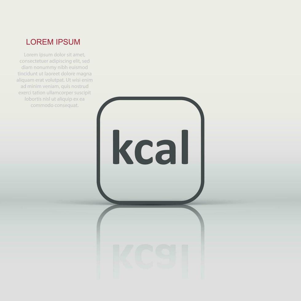 Kcal icon in flat style. Diet vector illustration on white isolated background. Calories business concept.