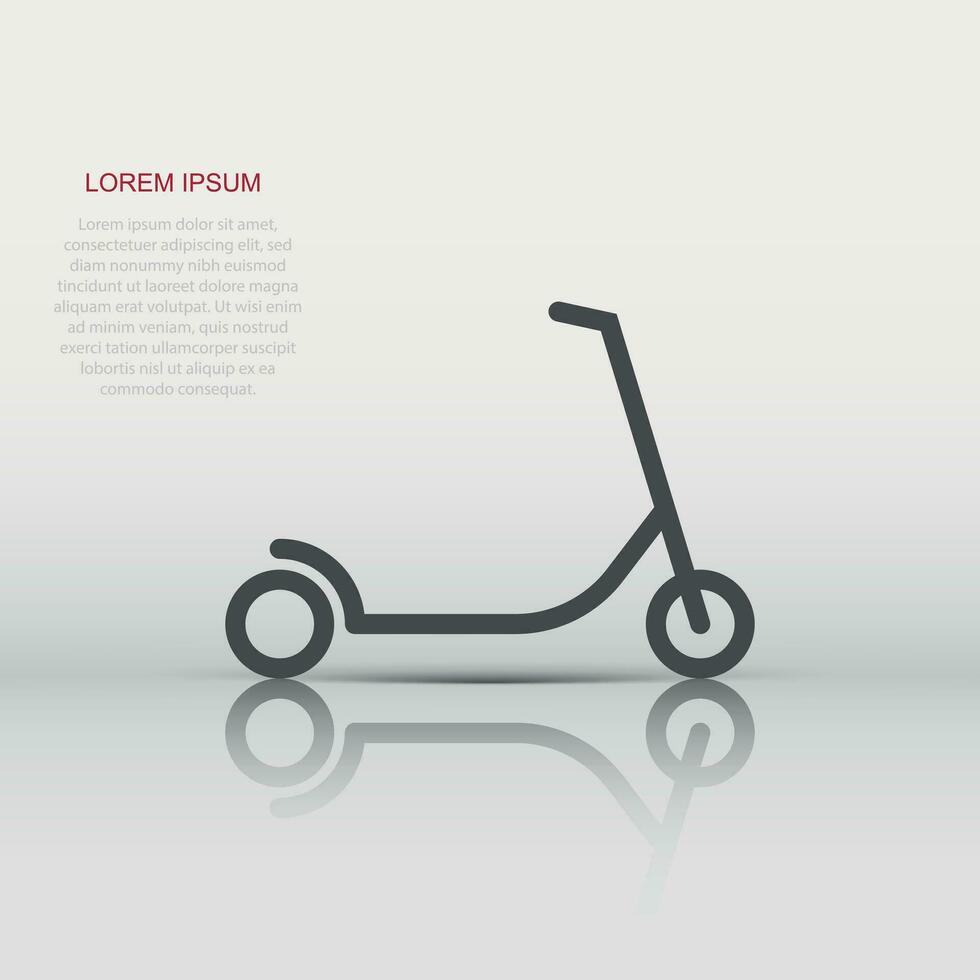 Electric scooter icon in flat style. Bike vector illustration on white isolated background. Transport business concept.