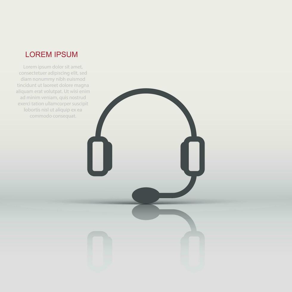 Helpdesk icon in flat style. Headphone vector illustration on white isolated background. Chat operator business concept.