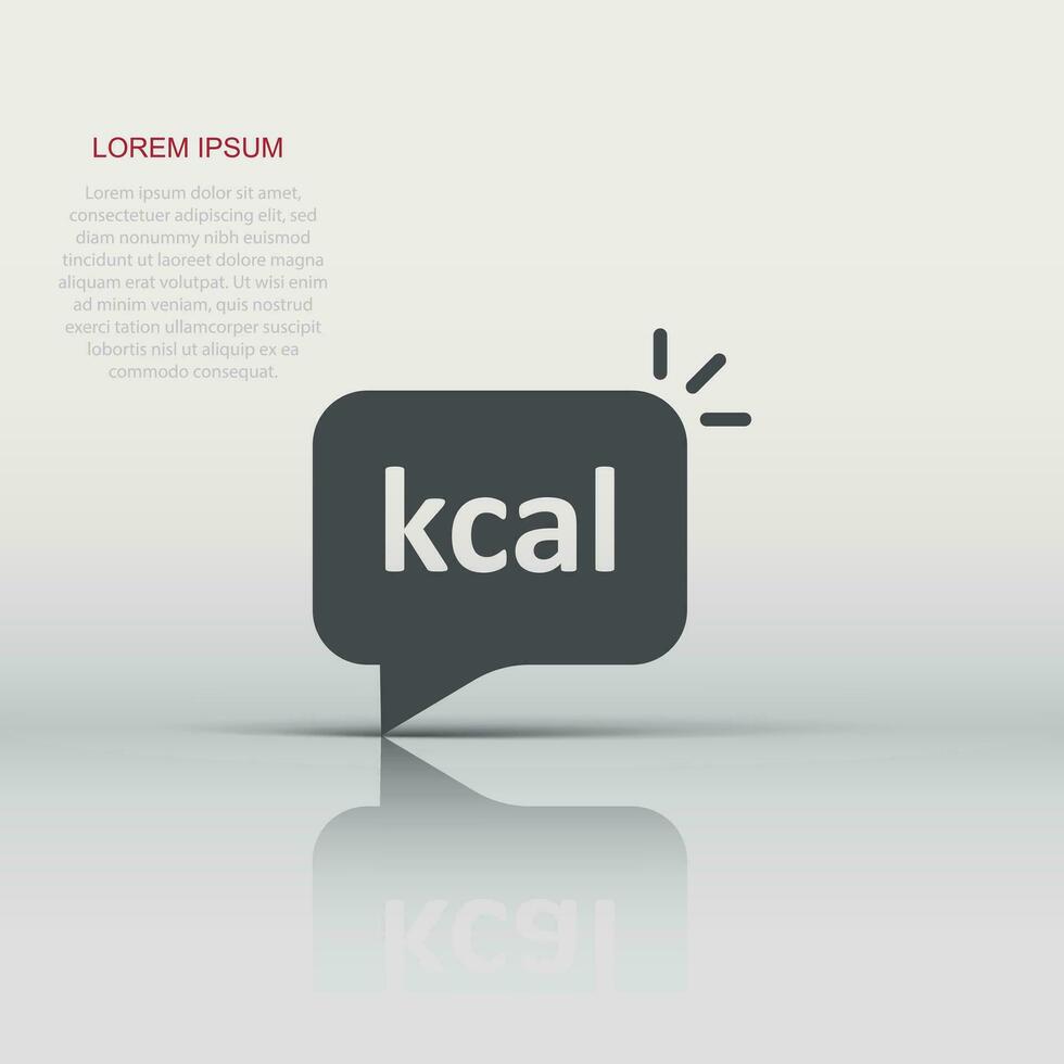 Kcal icon in flat style. Diet vector illustration on white isolated background. Calories business concept.