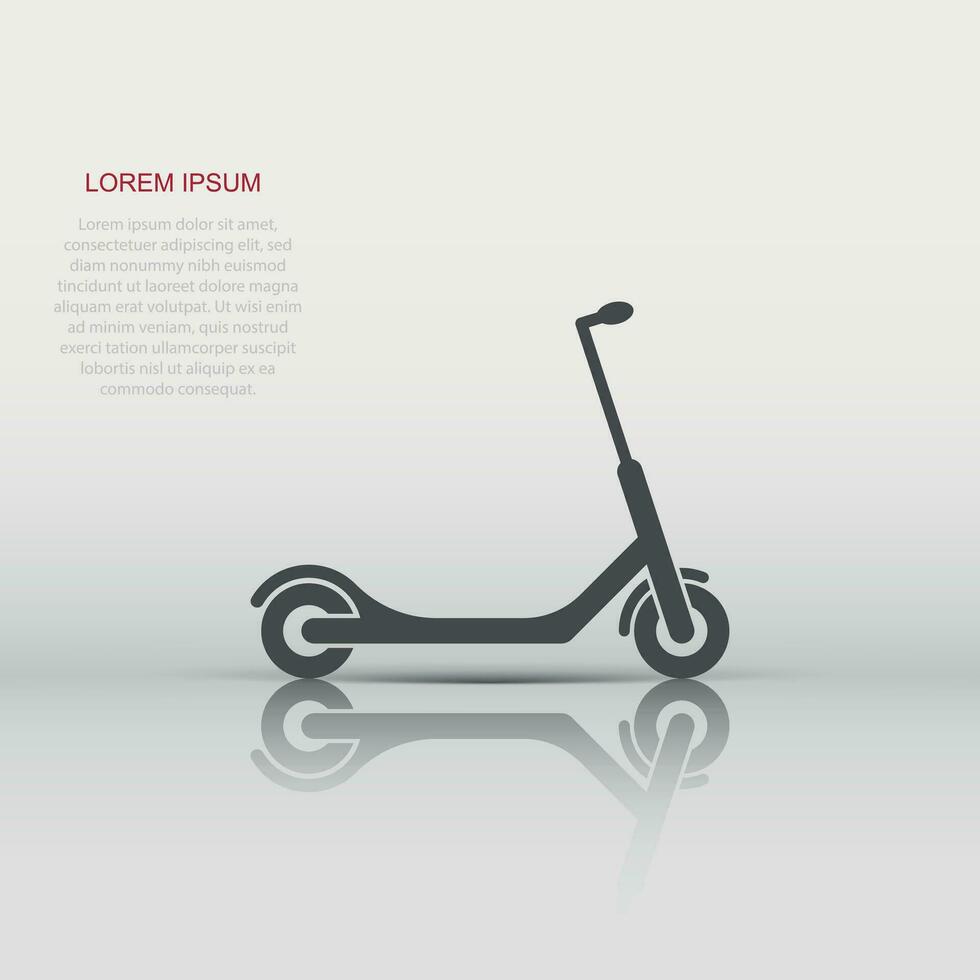 icono de scooter eléctrico en estilo plano. ilustración de vector de bicicleta sobre fondo blanco aislado. concepto de negocio de transporte.