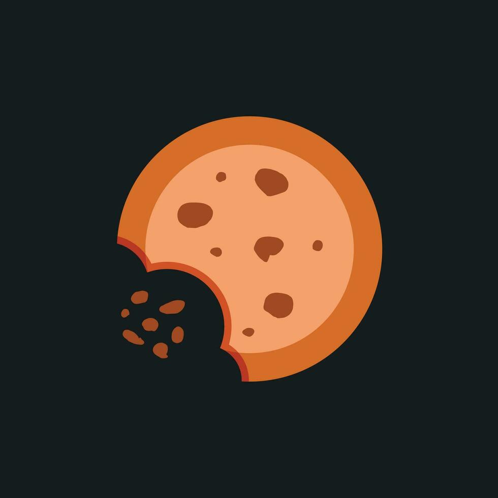 Cookie flat vector icon. Chip biscuit illustration. Dessert food pictogram.