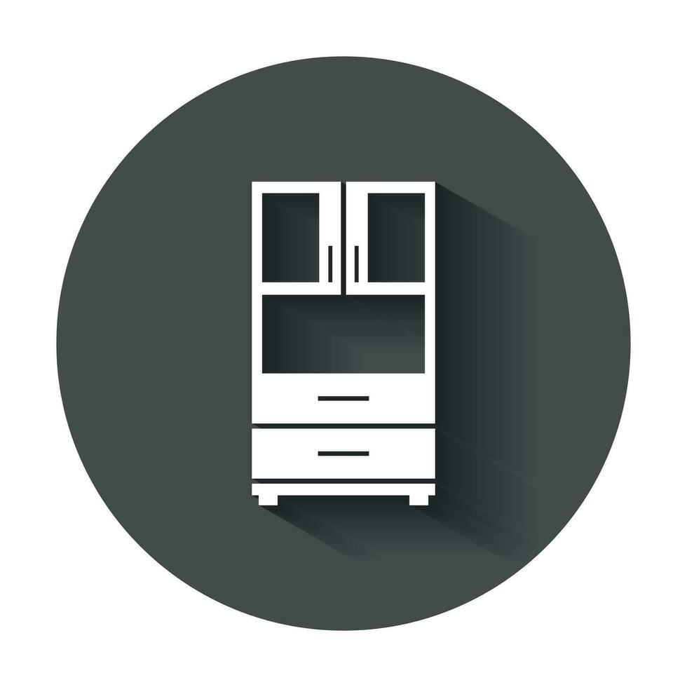 Cupboard icon. Modern flat pictogram for business, marketing, internet. Simple flat vector symbol with long shadow.