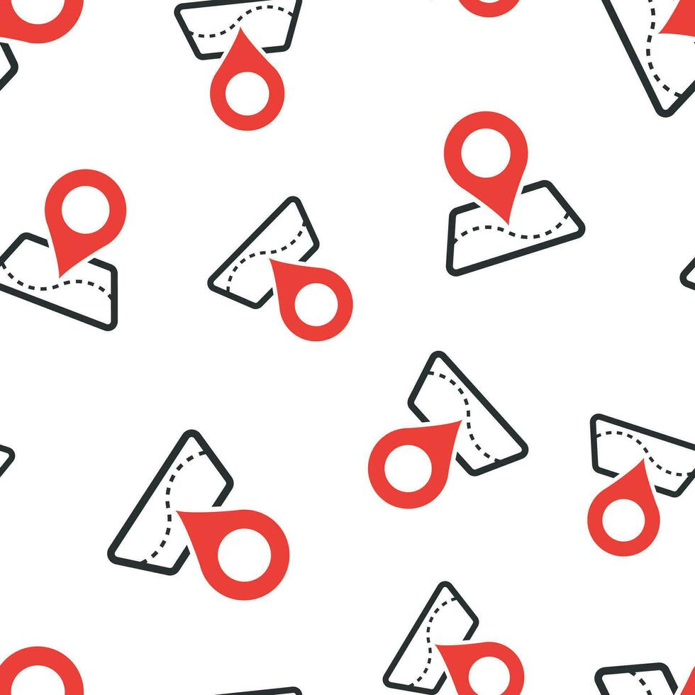 Pin map icon seamless pattern background. Gps navigation concept vector illustration. Target destination symbol pattern.