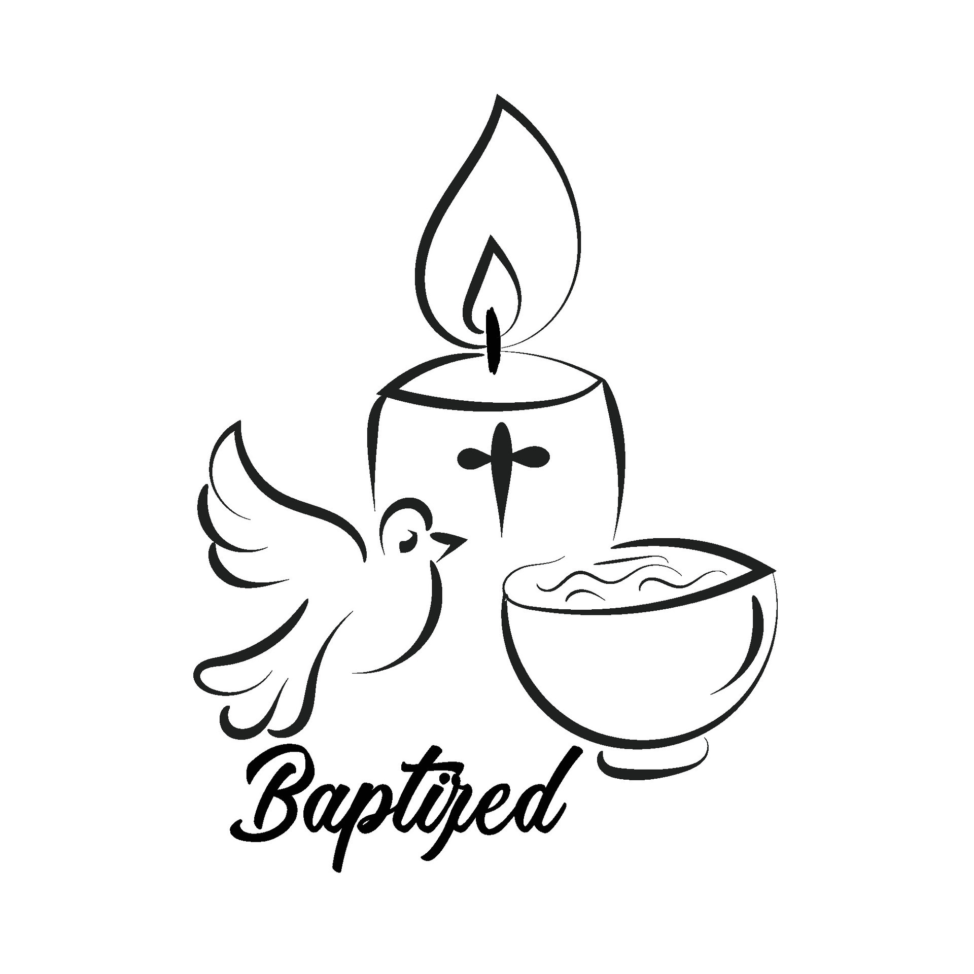 Catholic Baptism. Baptism symbol Sacraments of Catholic Church ...