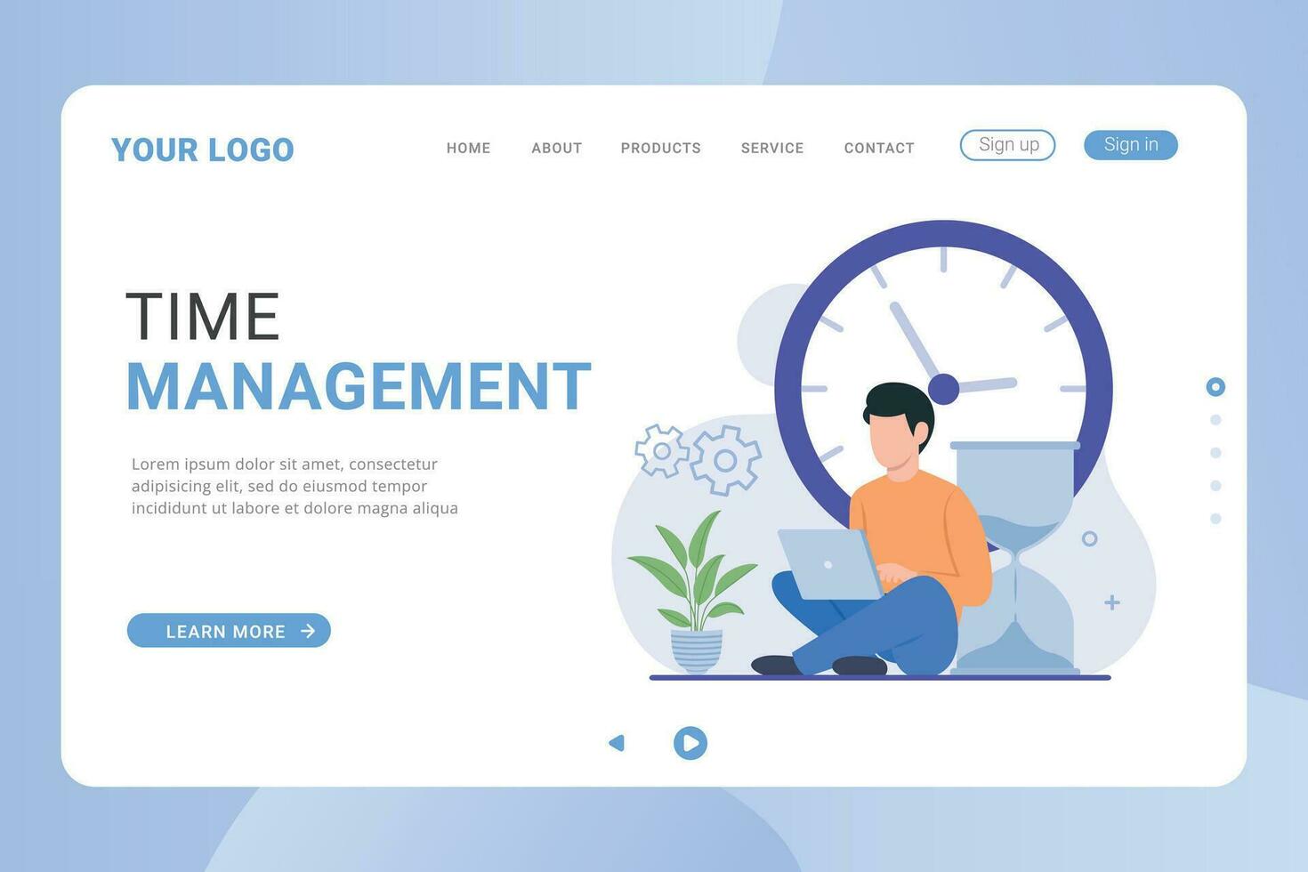 Landing page Time Management concept vector