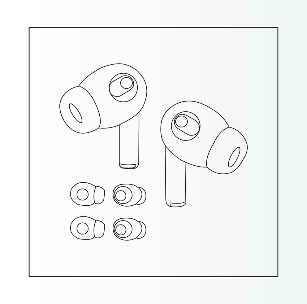 Ear phone, Technology device for listening music. Smart Headphones isolate high quality. vector