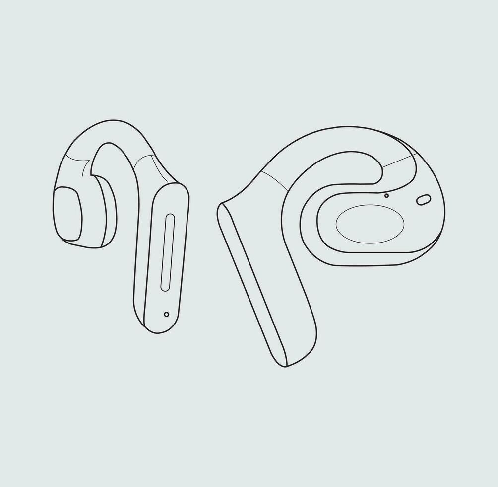 Ear phone, Technology device for listening music. Smart Headphones isolate high quality. vector