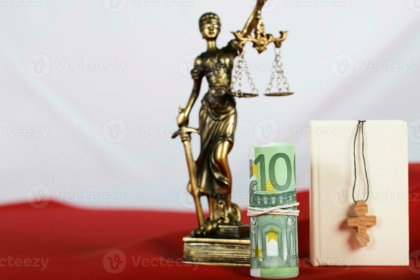 Money placed close to the bible. photo