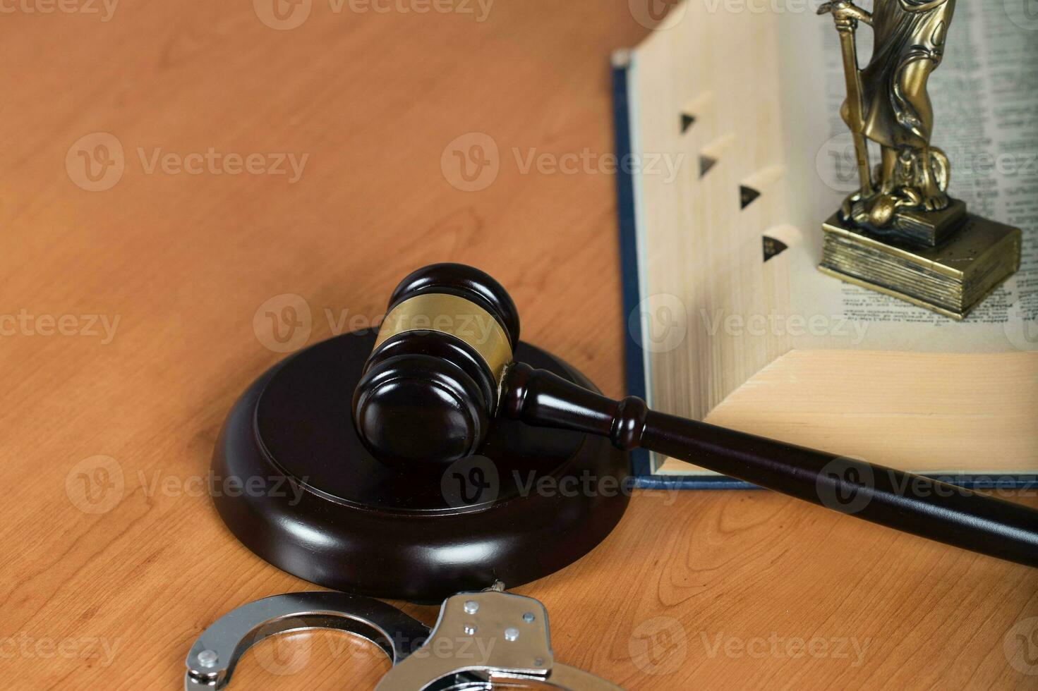 Judge's gavel. Closeup photo