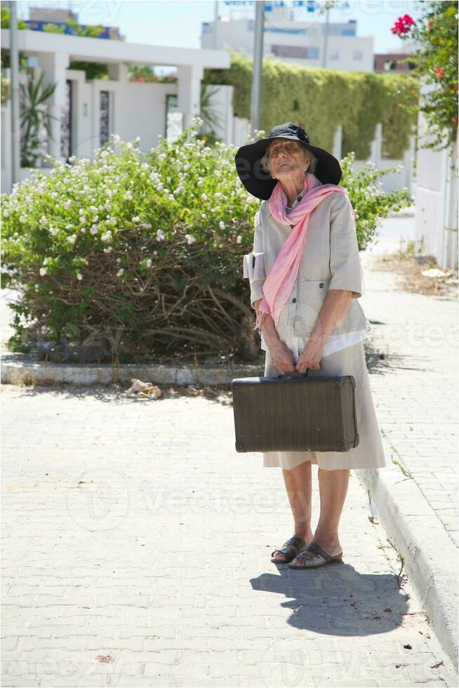 Old caucasian woman. photo