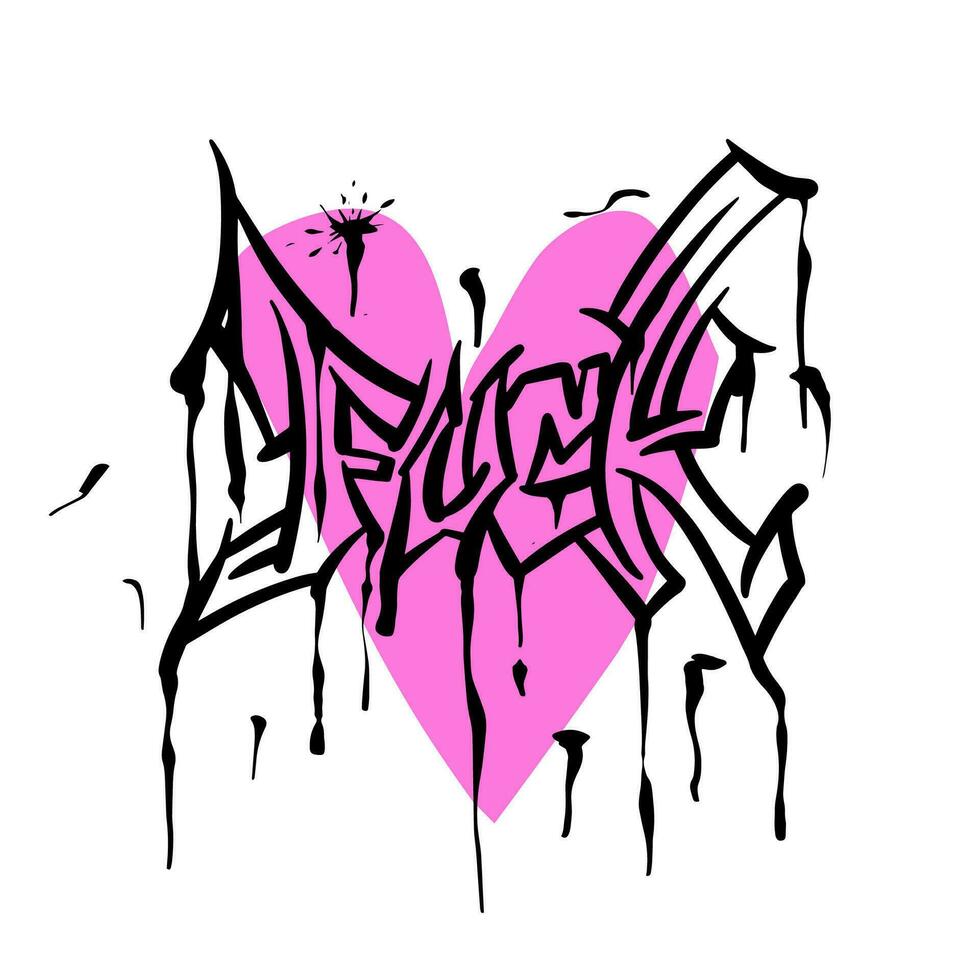 PrintModern graffiti with the inscription Fuck. Marker or aerosol. Vector illustration for printing on fabric, logo.