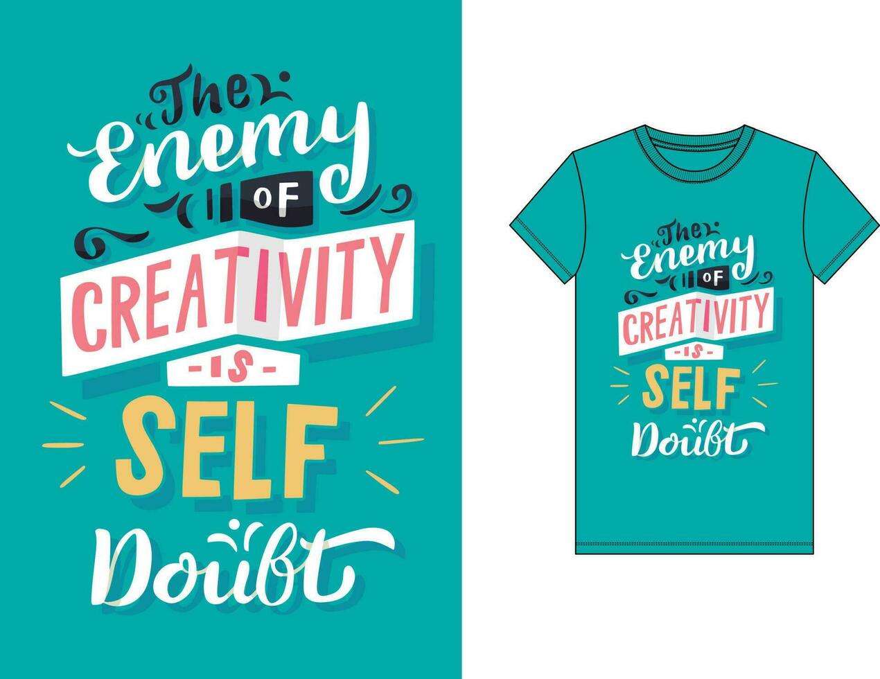 Trendy T-shirt design, vintage typography and lettering art, retro slogan vector