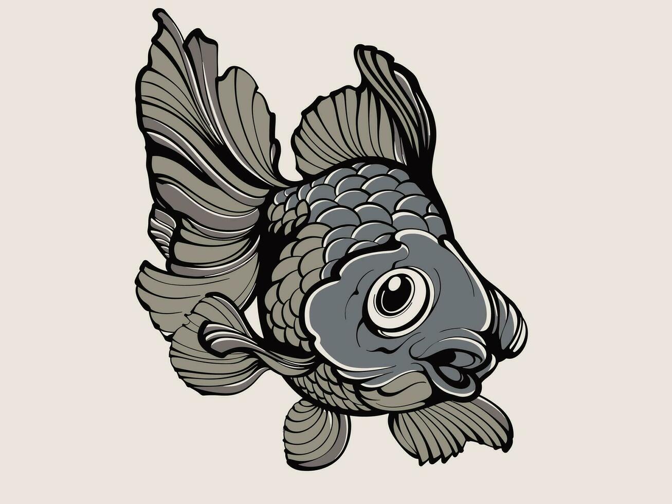 Cute baby goldfish vector