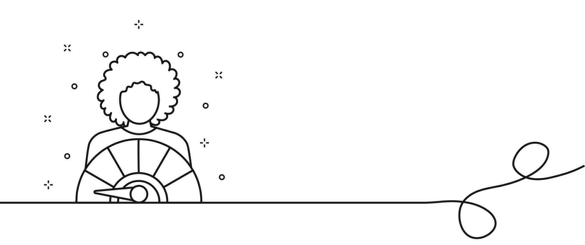 Line illustration with a girl who has a stress indicator vector