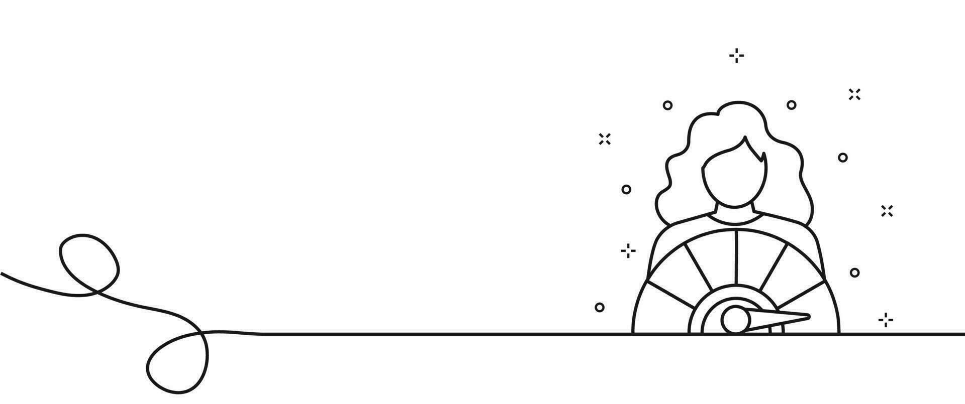 Measuring the level of stress. Line illustration with girl vector
