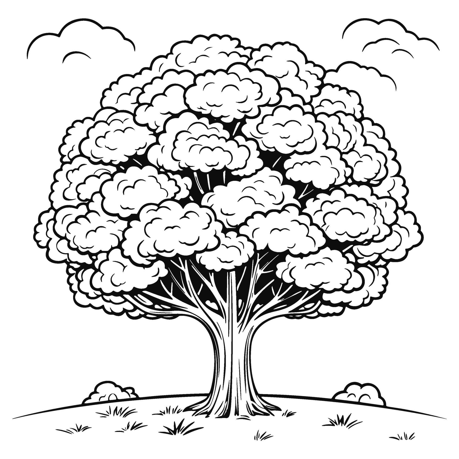 Cartoon Tree Coloring Page 26171442 Vector Art at Vecteezy