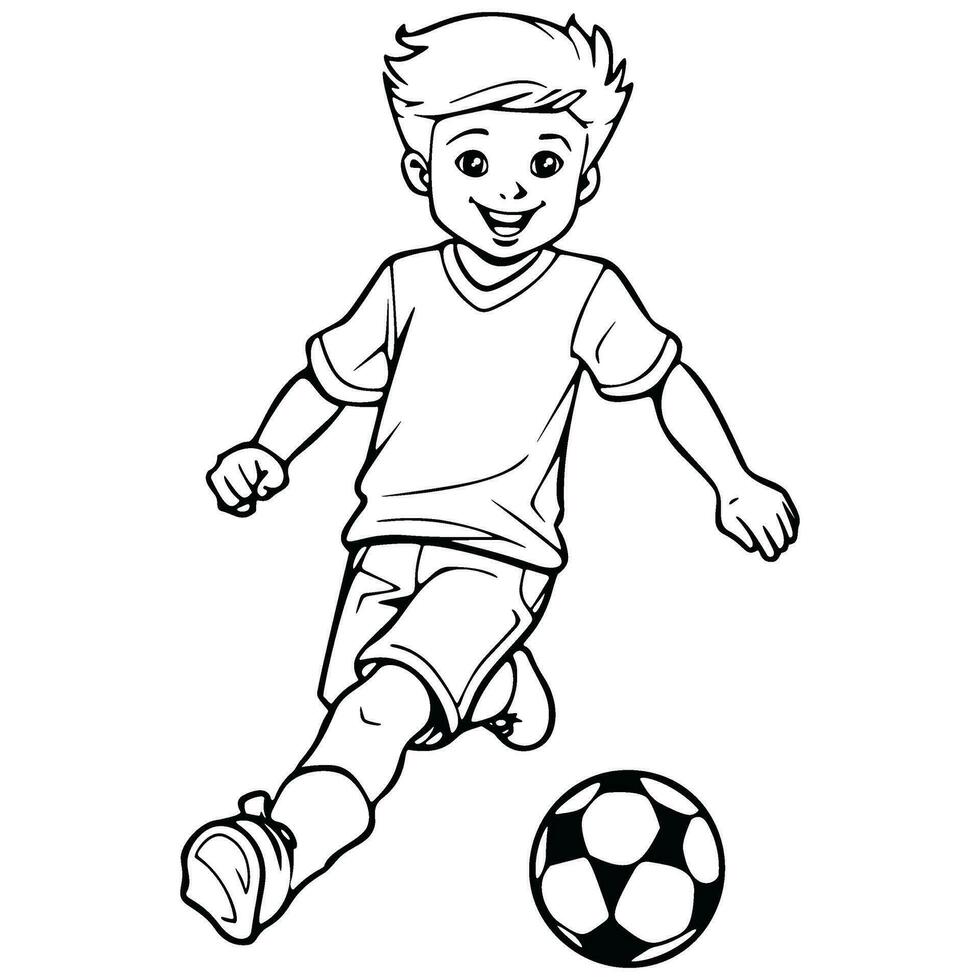 Cartoon Boy Playing Soccer vector