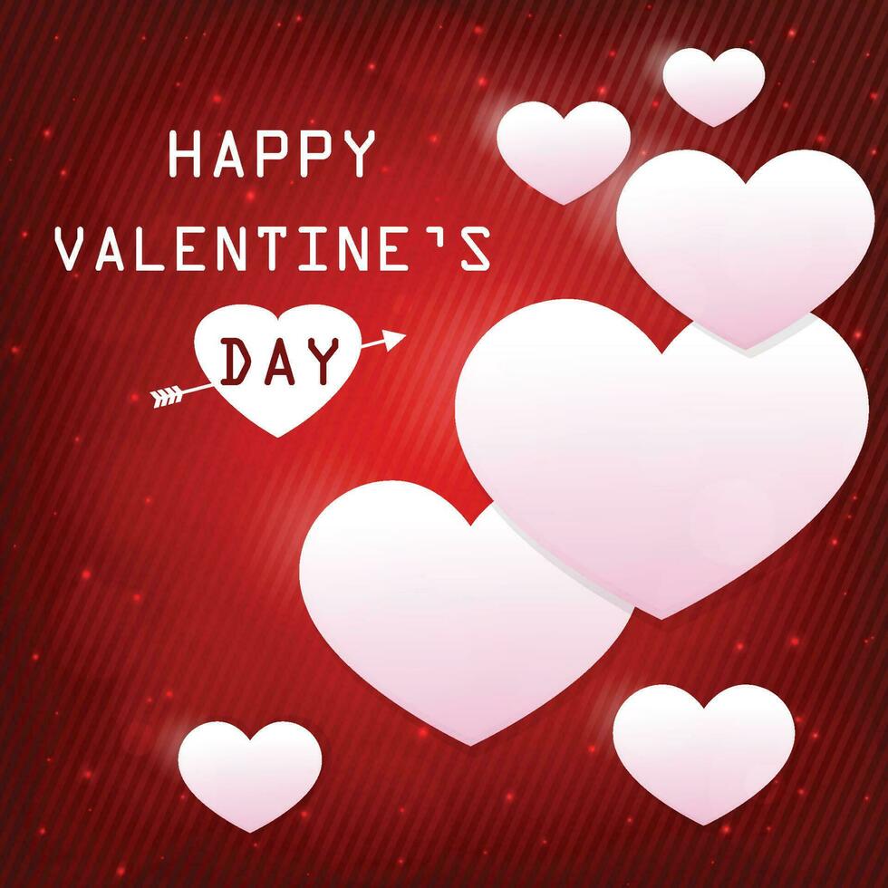 Happy Valentines Day typography poster with handwritten calligraphy text, isolated on white background. Vector Illustration - Vector