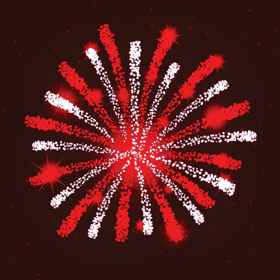 colorful fireworks vector on dark blue background with sparking bokehs