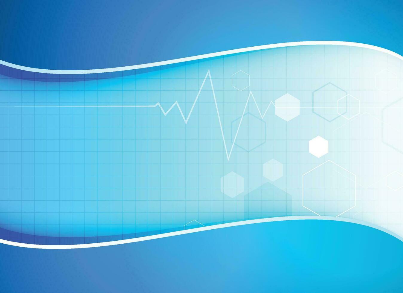 Heart wave technology background Shows the rhythm of the heart that is pumping. dark blue background with a grid vector