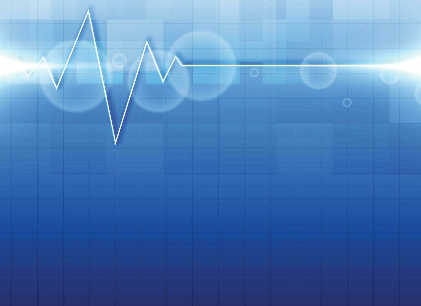 Heart wave technology background Shows the rhythm of the heart that is pumping. dark blue background with a grid vector