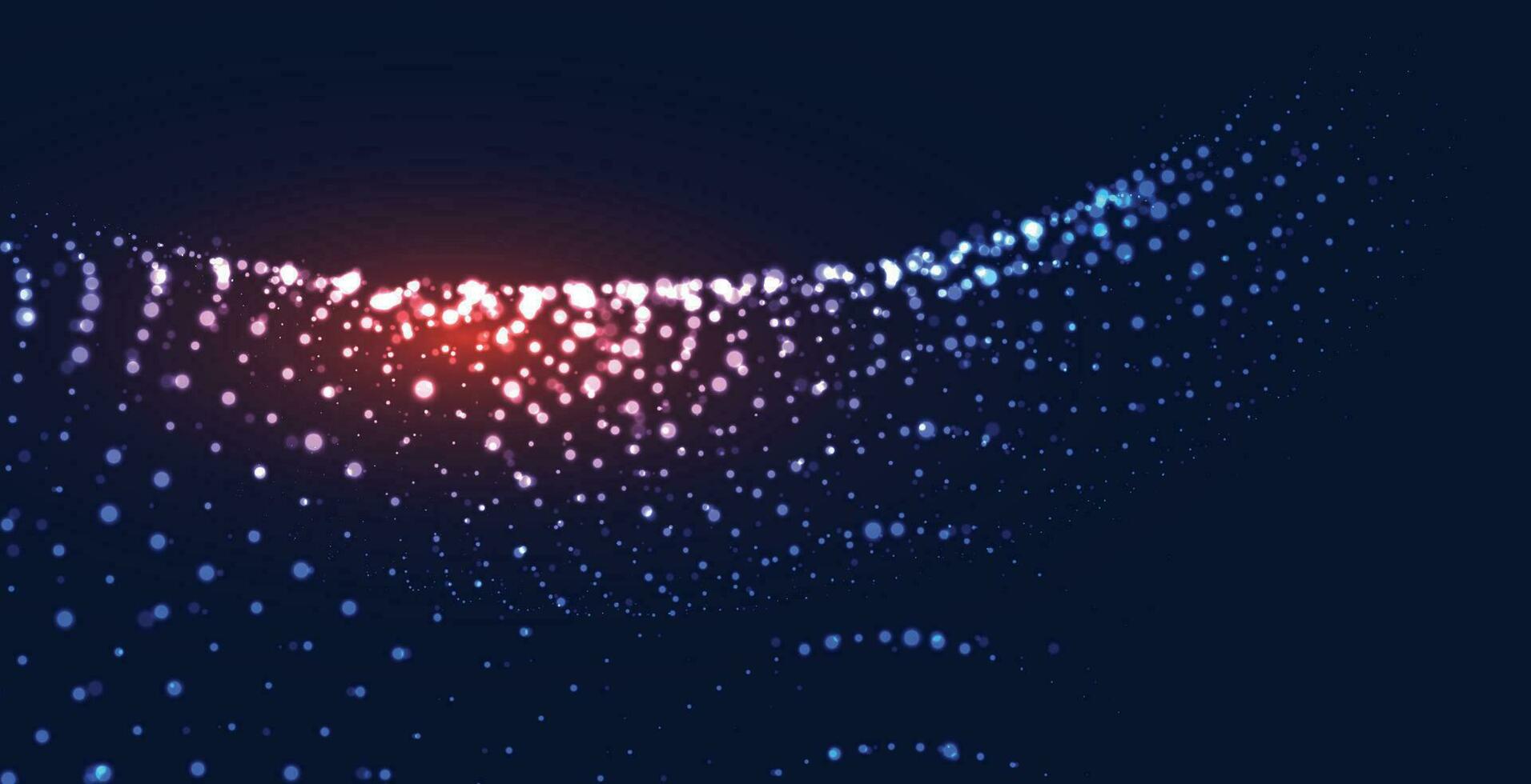 Abstract blue and red dynamic wavy line dotted texture ,Dark blue background with copy space. Modern futuristic simple dots pattern. Vector illustration