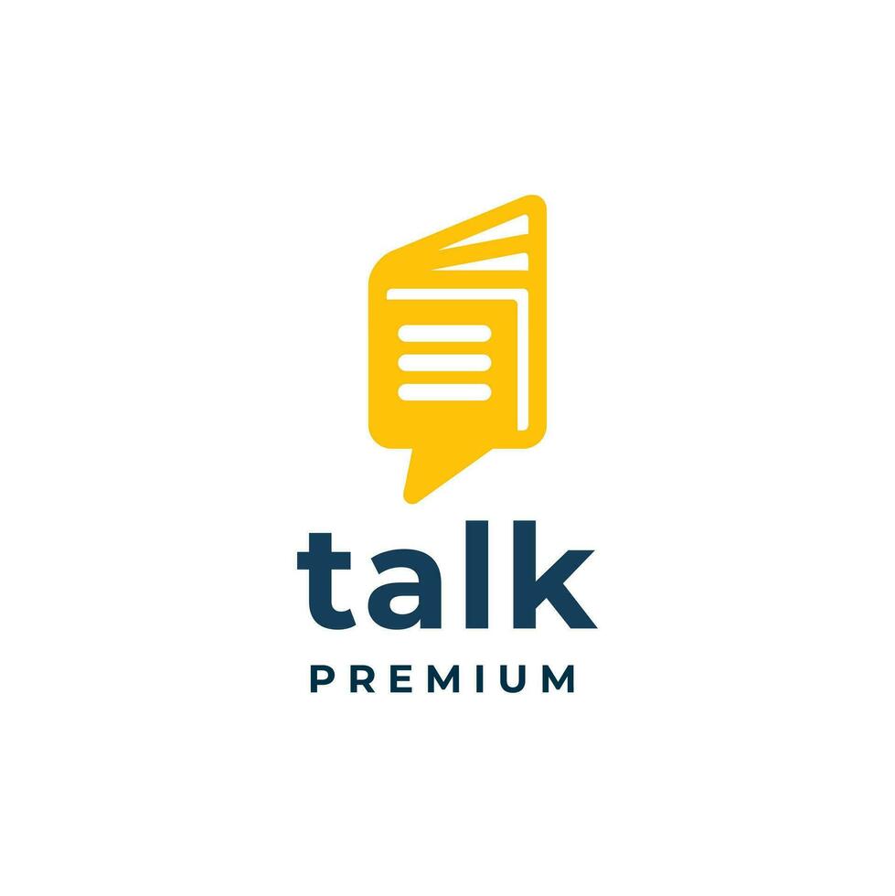 Book talk, dialog app dialog bubble box logo icon template vector