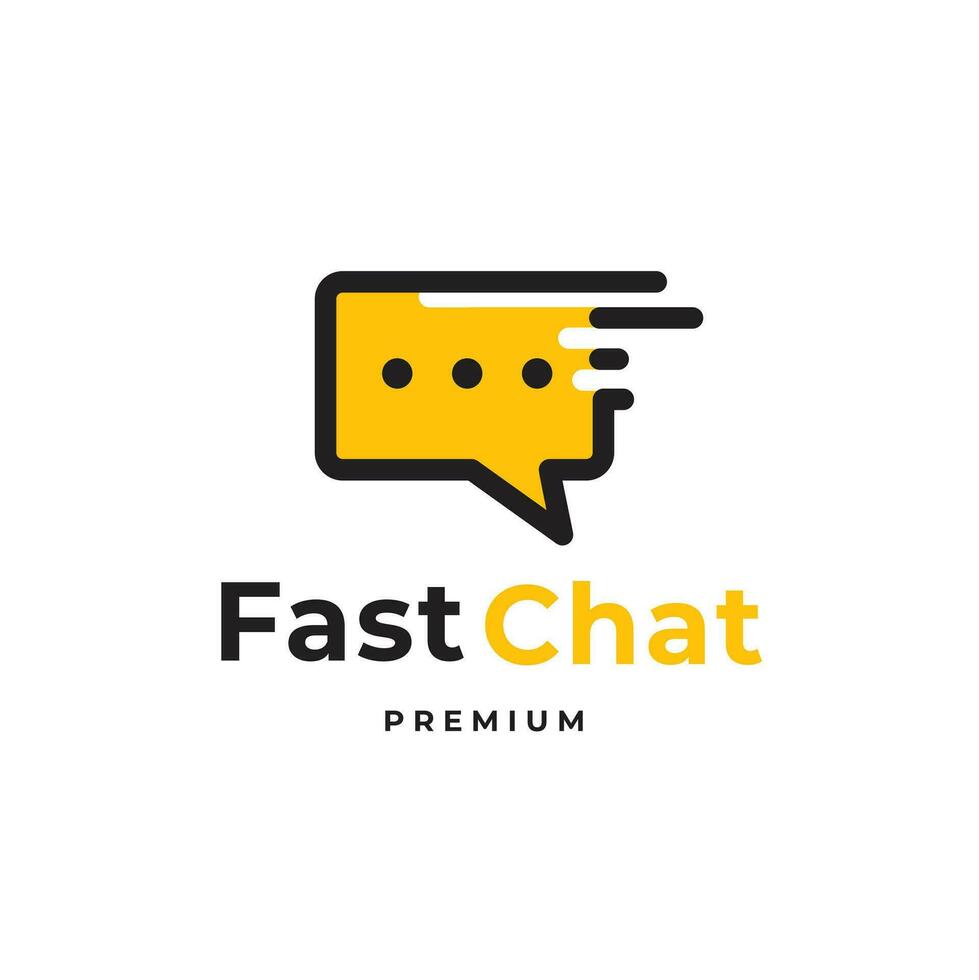 Fast Chat, dialog app dialog bubble logo icon template vector