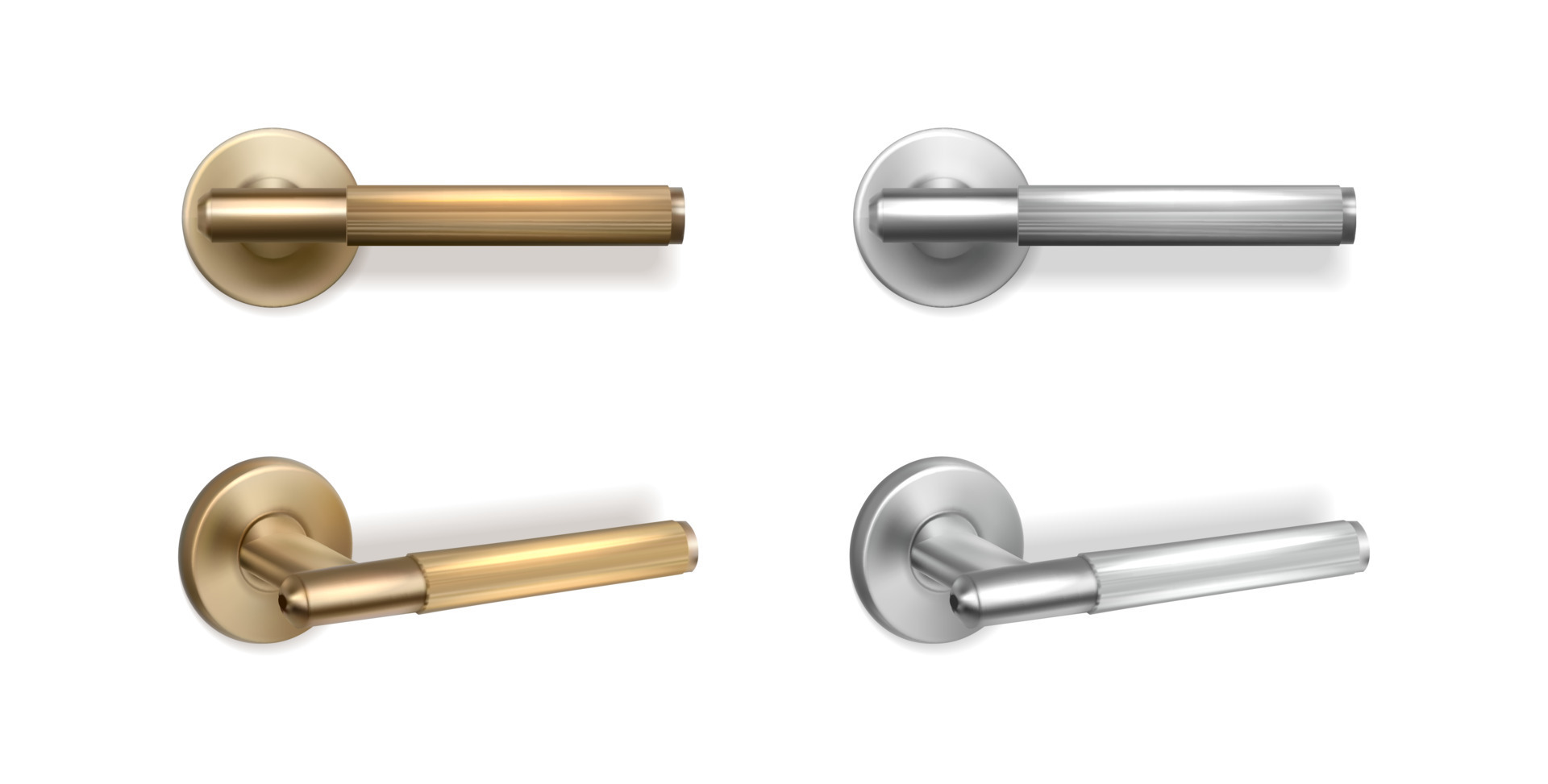 3d realistic vector icon set. Golden and silver door handles in side and front  view. Islated on white background. 26172250 Vector Art at Vecteezy