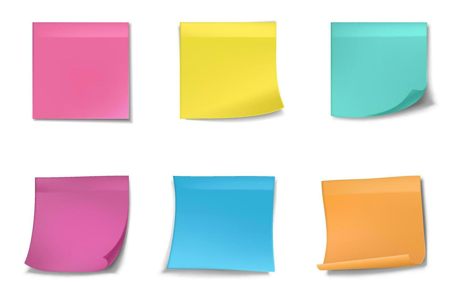 3d realistic vector colorful paper squares for notes.