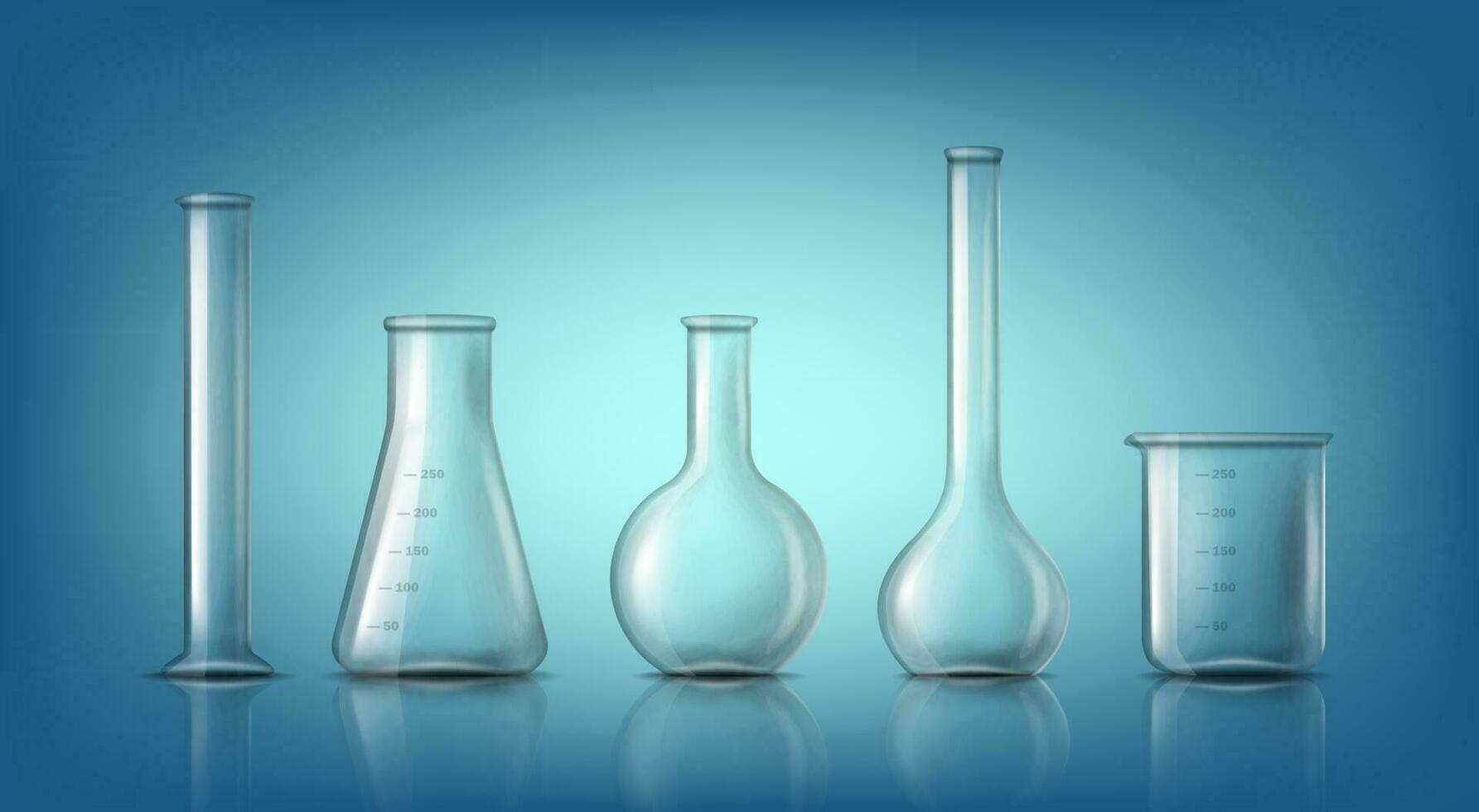 3d realistic vector icon. Laboratory equipment, lab glassware. Science and biology education concept.