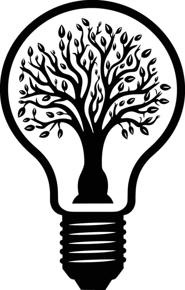 Eco light bulb with tree inside icon vector illustration icon flat style isolate on background