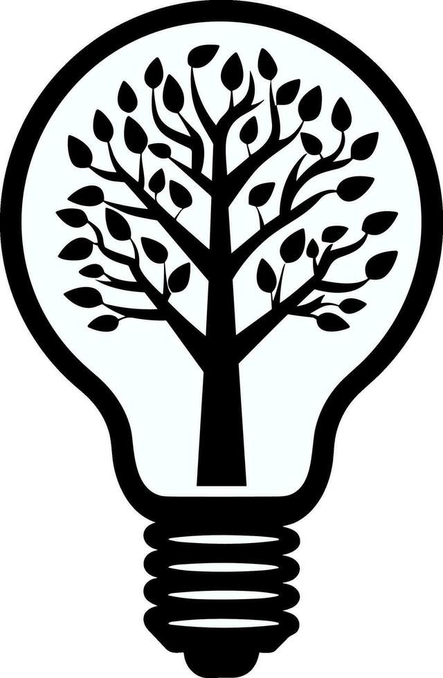 Eco light bulb with tree inside icon vector illustration icon flat style isolate on background