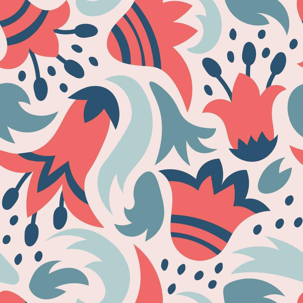 Creative tulip seamless pattern vector