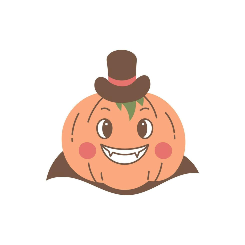 Víspera de Todos los Santos calabaza vestido como drácula vector