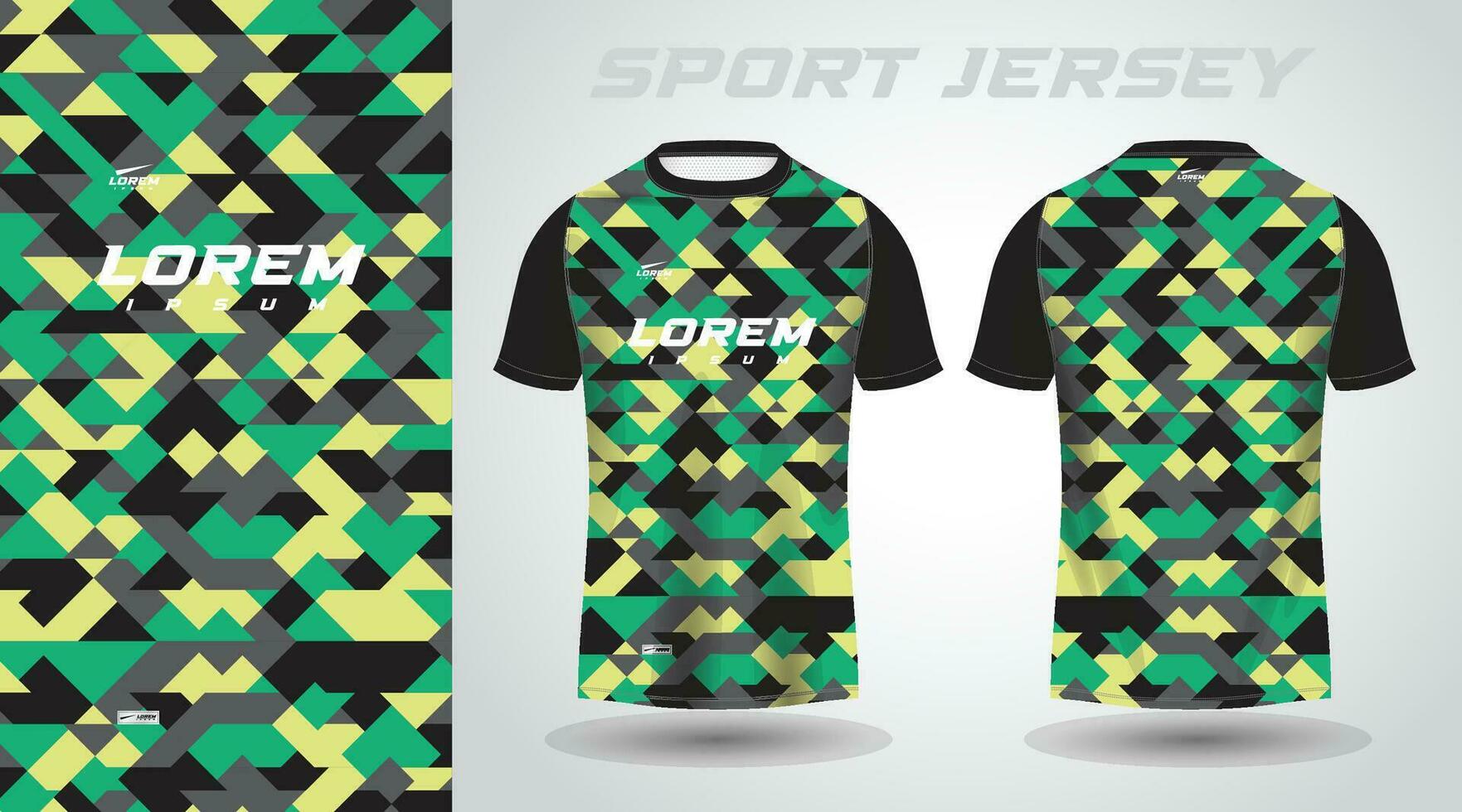 verde negro camisa fútbol fútbol americano deporte jersey modelo diseño Bosquejo vector