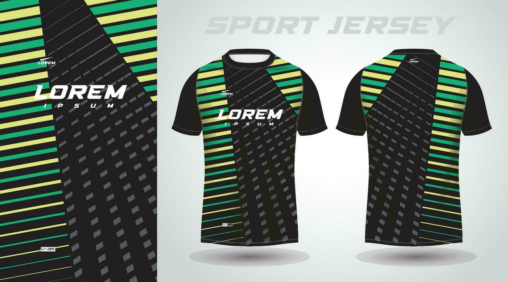 verde negro camisa fútbol fútbol americano deporte jersey modelo diseño Bosquejo vector