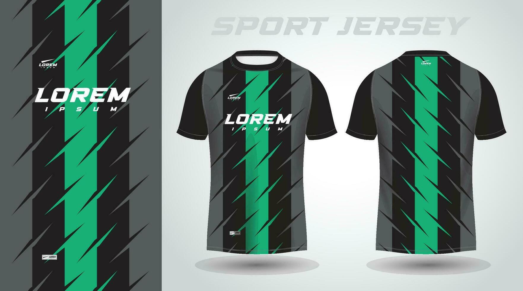 green black shirt soccer football sport jersey template design mockup vector