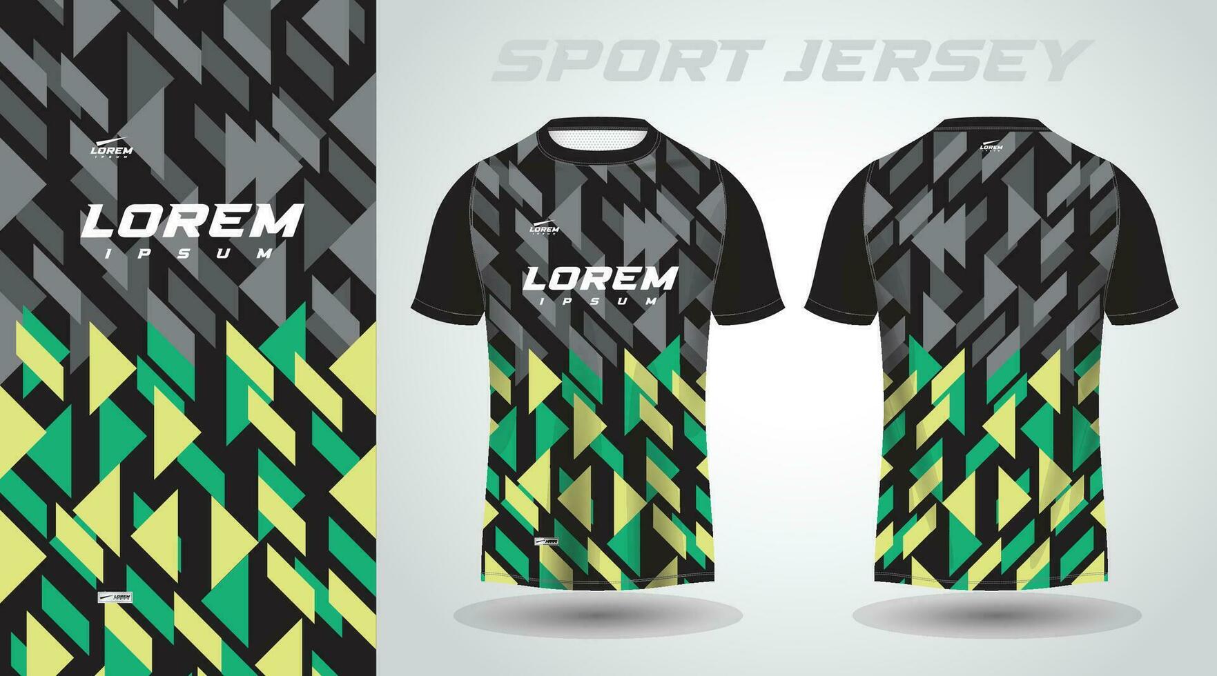 verde negro camisa fútbol fútbol americano deporte jersey modelo diseño Bosquejo vector