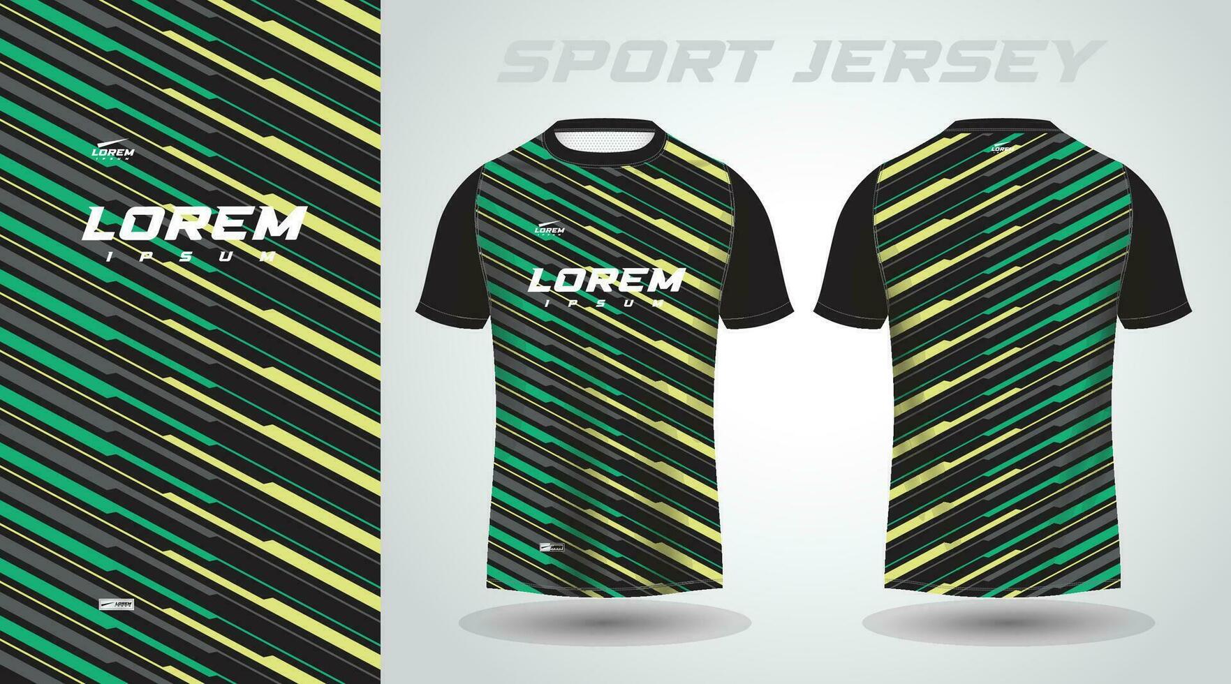 green black shirt soccer football sport jersey template design mockup vector