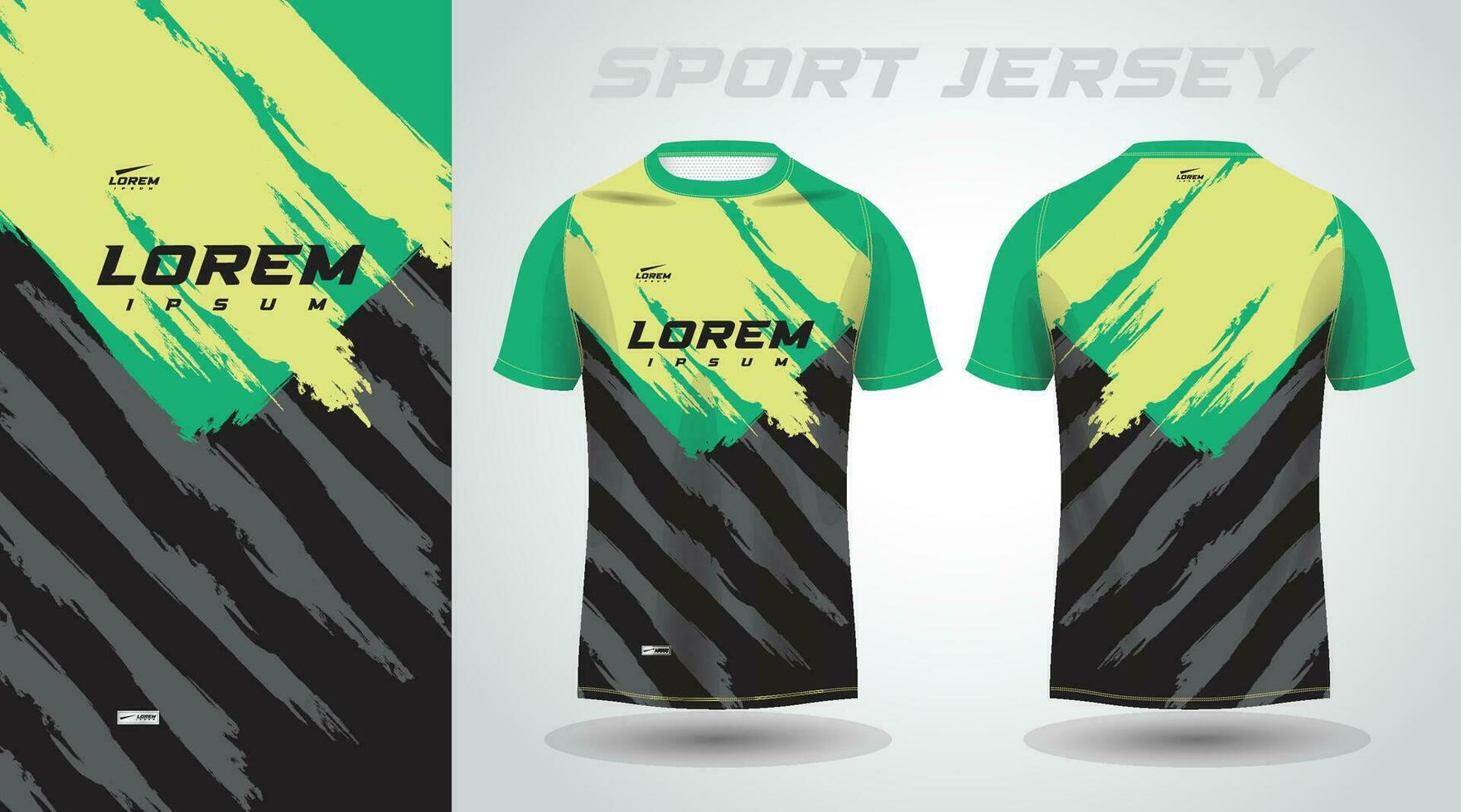 green black shirt soccer football sport jersey template design mockup vector