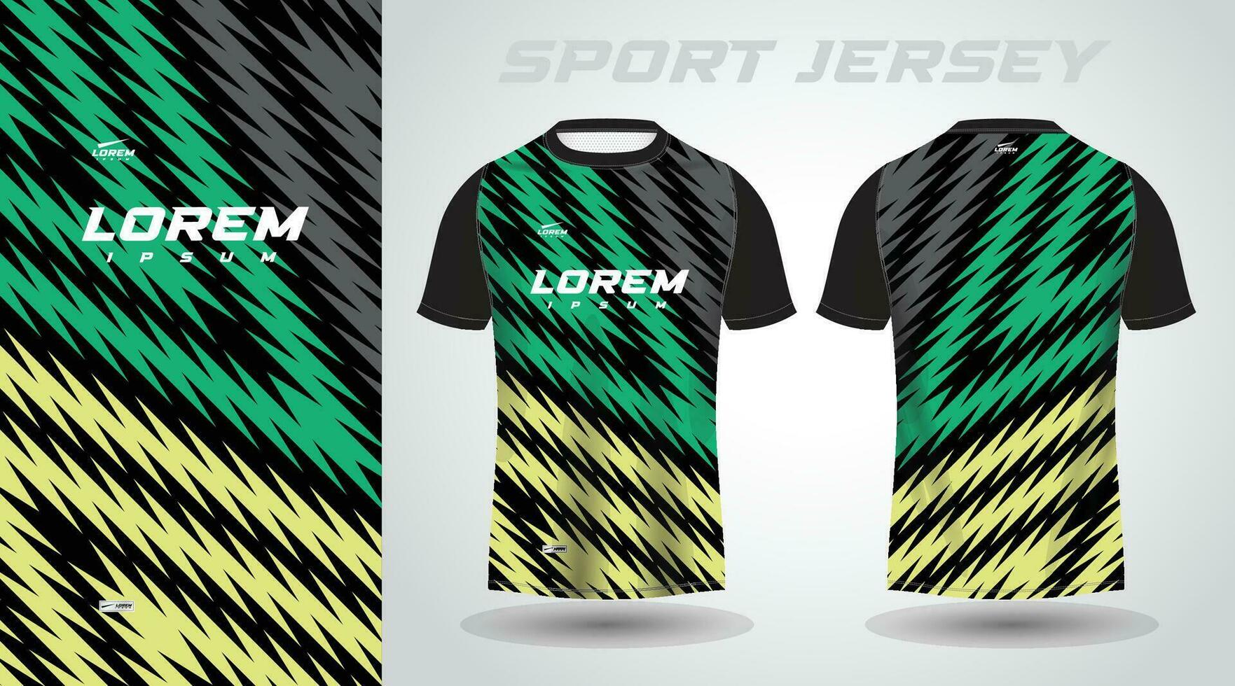 verde negro camisa fútbol fútbol americano deporte jersey modelo diseño Bosquejo vector