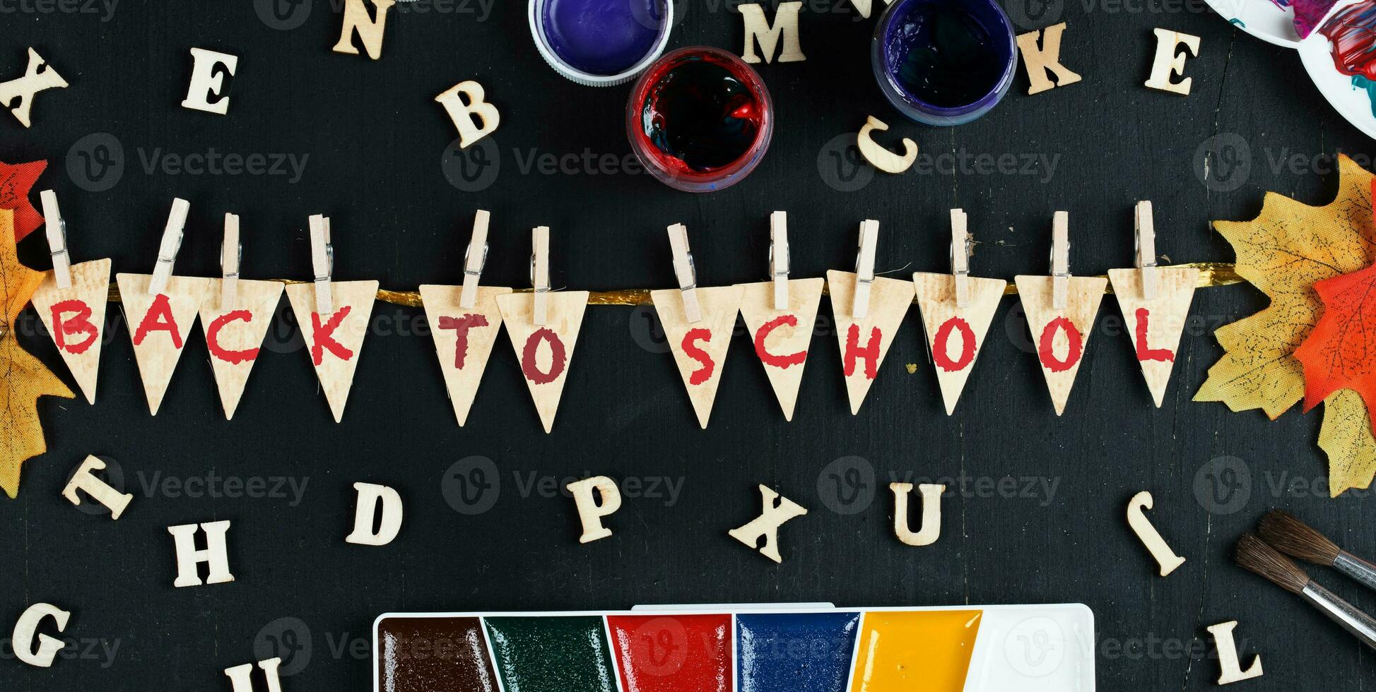 Back to school colorful background. photo