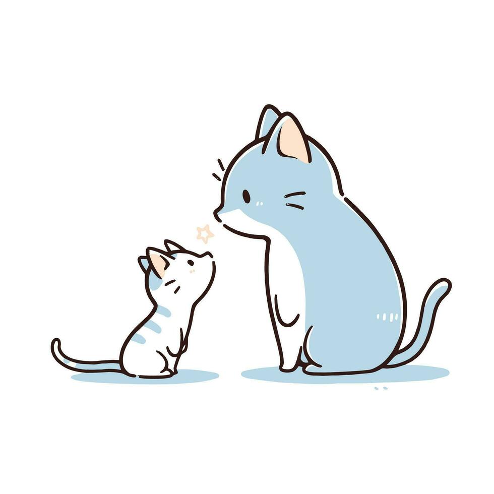 A cat and a mouse having a friendly chat, minimalistic vector illustration