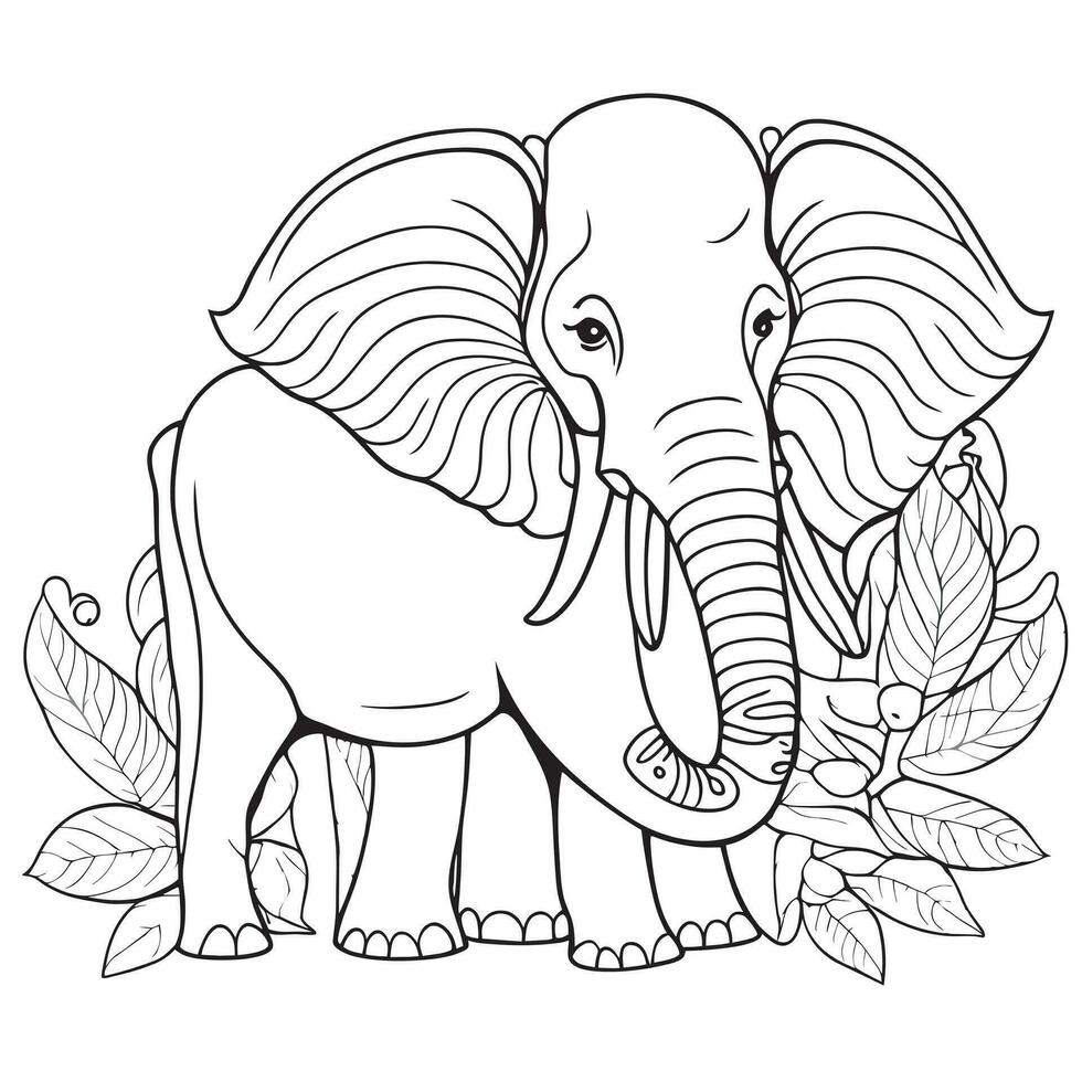 elefante, vector ilustración línea Arte