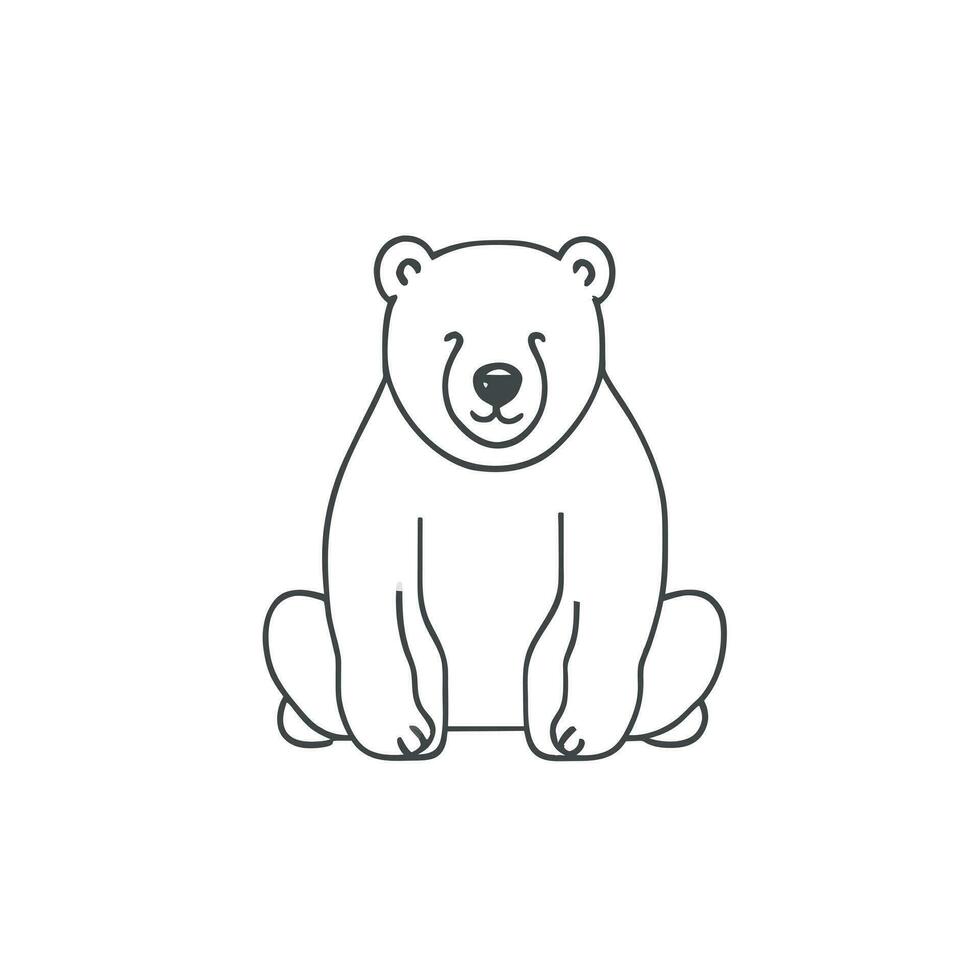 bear, vector illustration line art