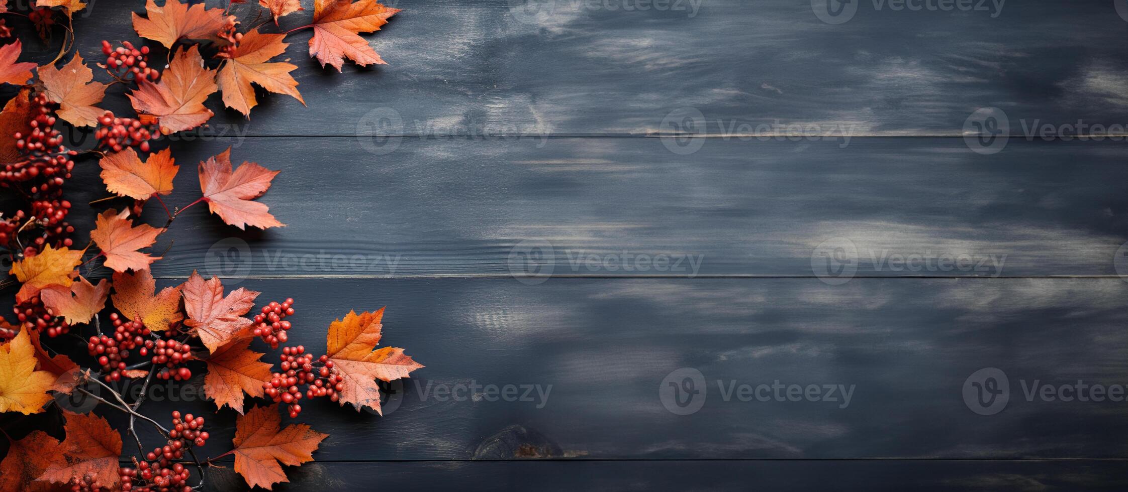 Autumn background banner, right copyspace created with Generative Al technology photo