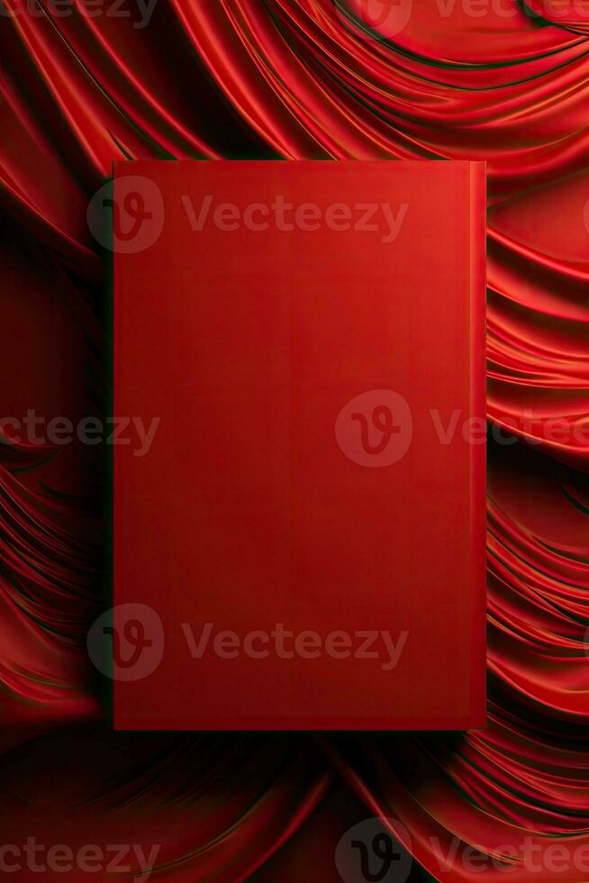 An abstract book cover on red background created with Generative Al technology photo