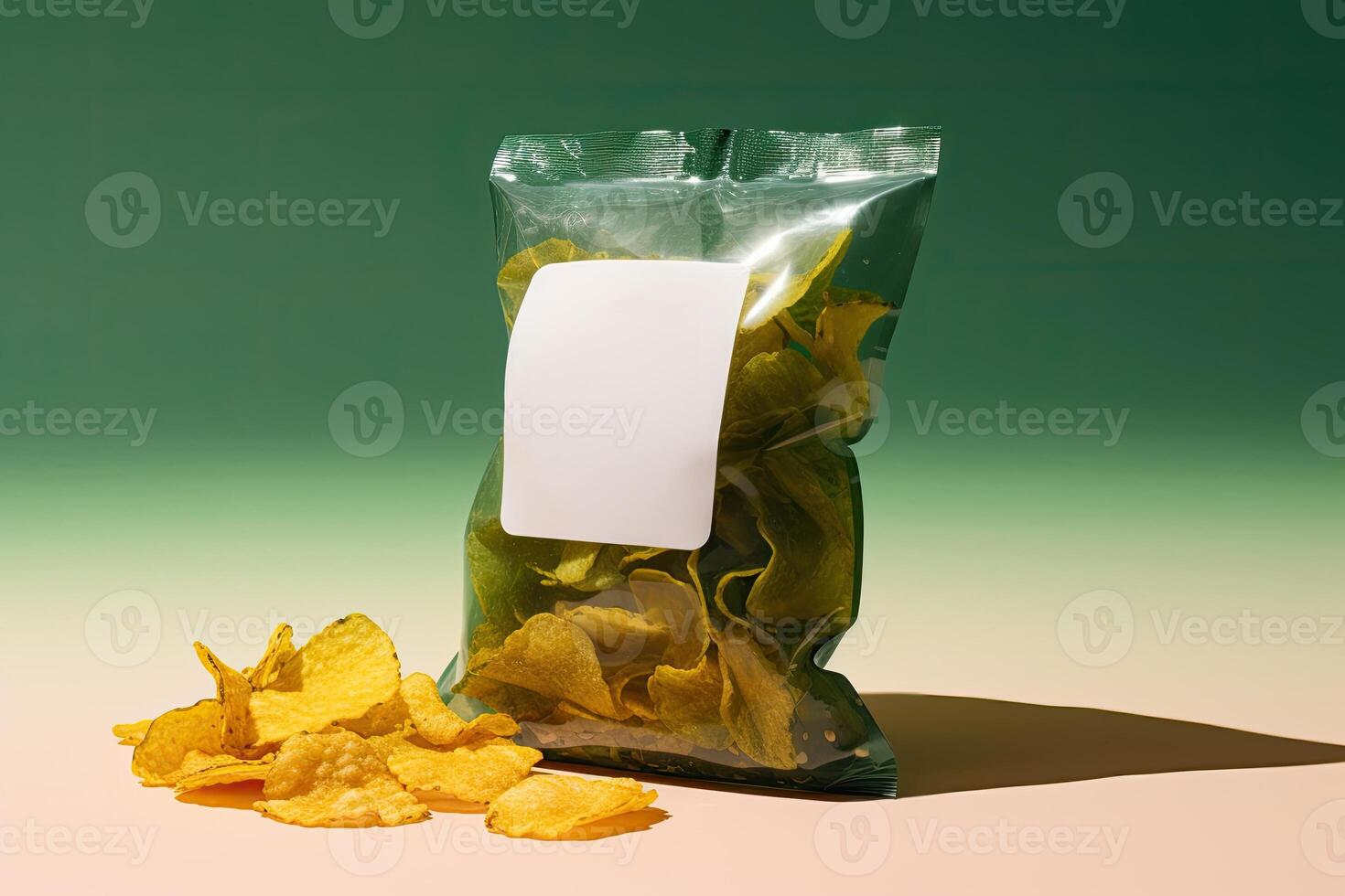 Seaweed chips created with Generative Al technology photo